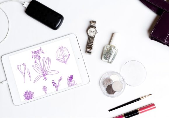15 Beautiful Flowers Brush Stamps V9