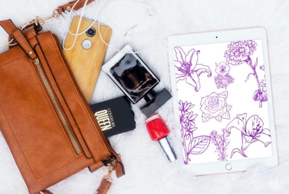 Beautiful Wild Flowers Brush Stamps V5
