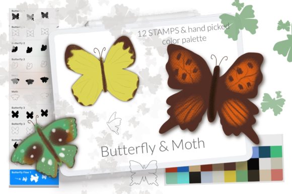 Butterfly and Moth Procreate Stamp Brush Guide