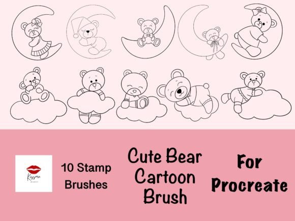 Cute Bear Stamp for Procreate Brush