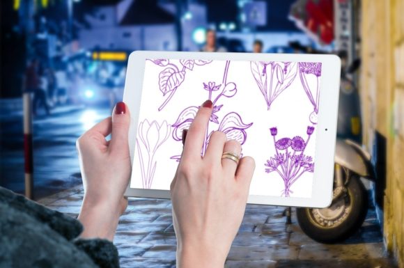 Elevating Digital Botanical Art with 15 Beautiful Flowers Brush Stamps V 13