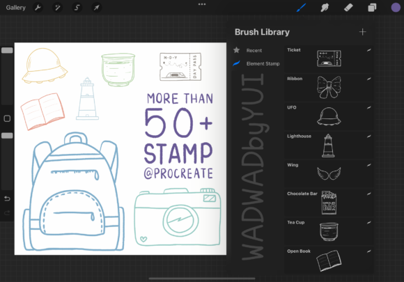 Evaluating the Brush Stamp for Procreate More Than 50 Collection