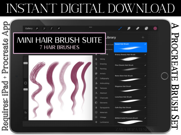 Mastering Digital Hair Textures with the Procreate Hair Brush Suite Mini Pack