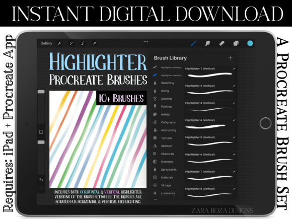 Procreate Highlighter Marker Brush Set