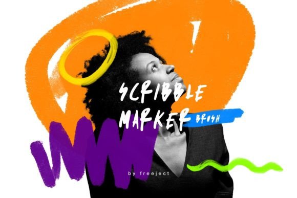 Strategic Visual Communication with Scribble Marker Brush PNG Assets