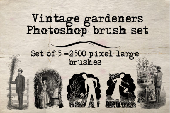 Vintage Gardeners Photoshop Brush Set